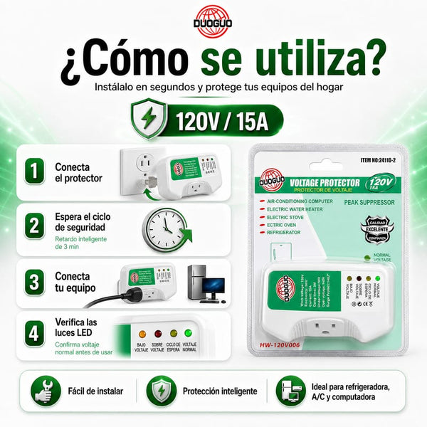 Protector Voltaje Compacto Confiable Hogar