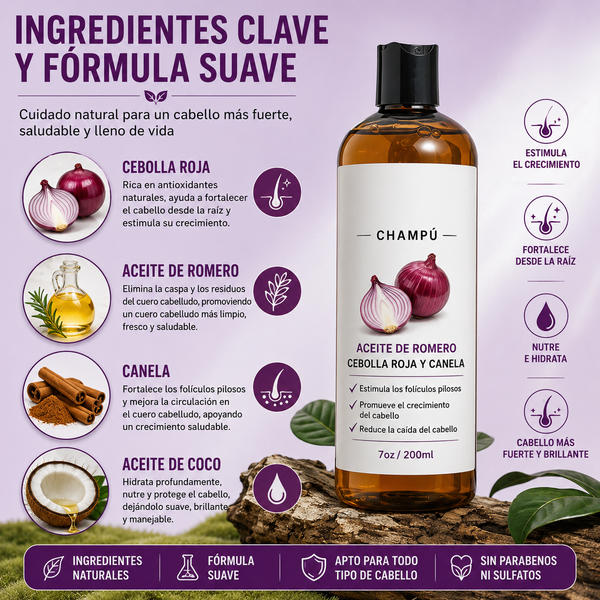 Shampoo CreceFuerte Cebolla Roja Natural