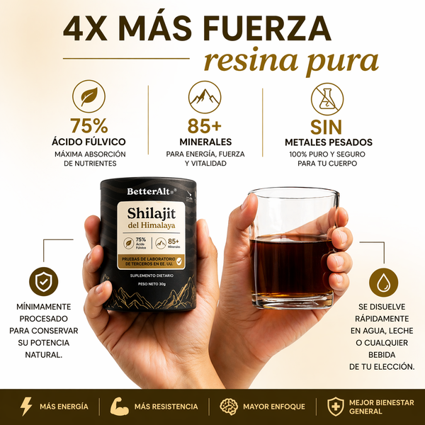 Shilajit Oro Energía Pura Resina Potente