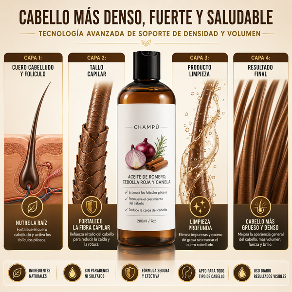 Shampoo CreceFuerte Cebolla Roja Natural